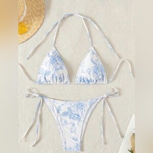 Floral Printed Halter Neck Bikini Set NWOT